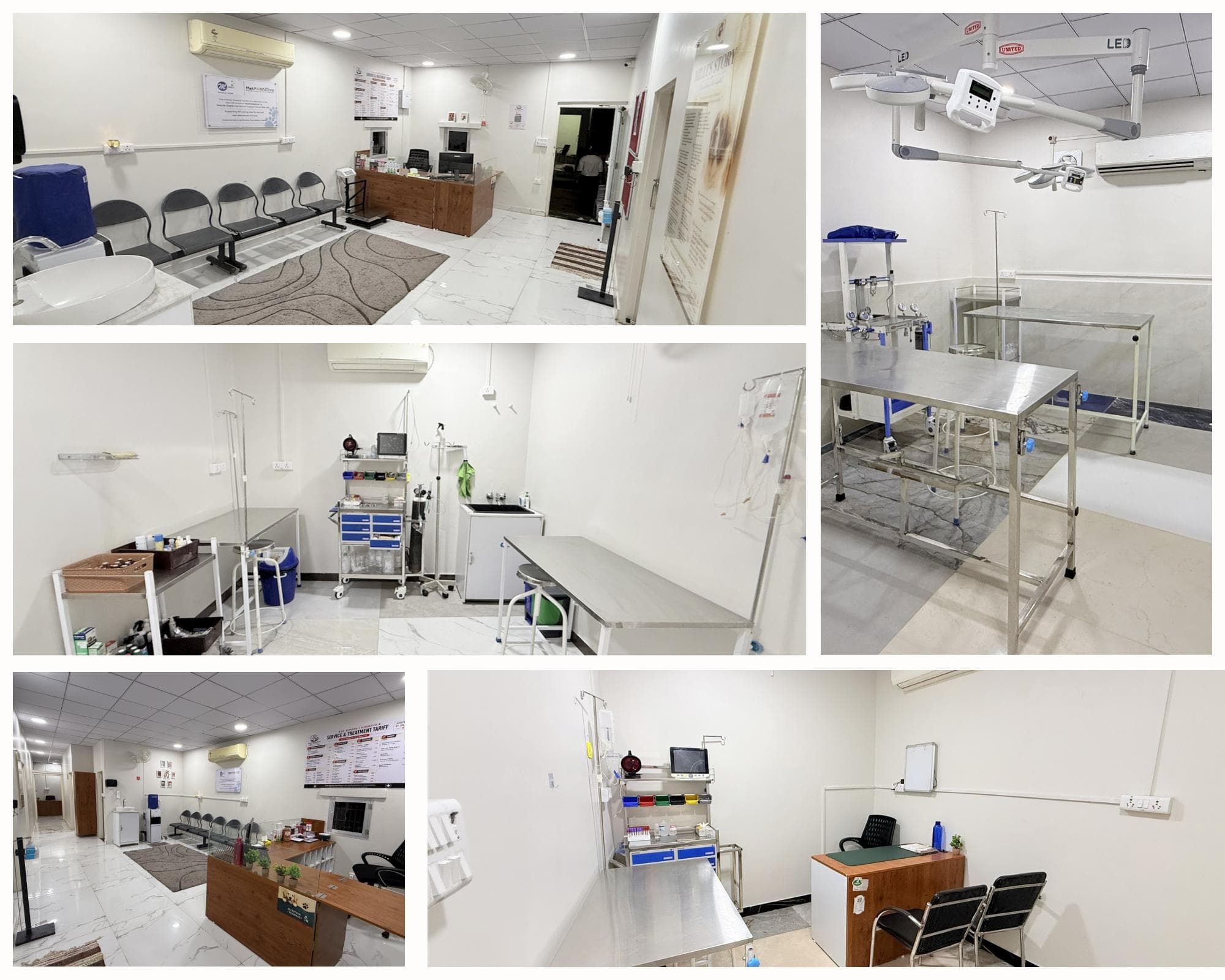 Clinical spaces inside Milli Memorial Dog Hospital
